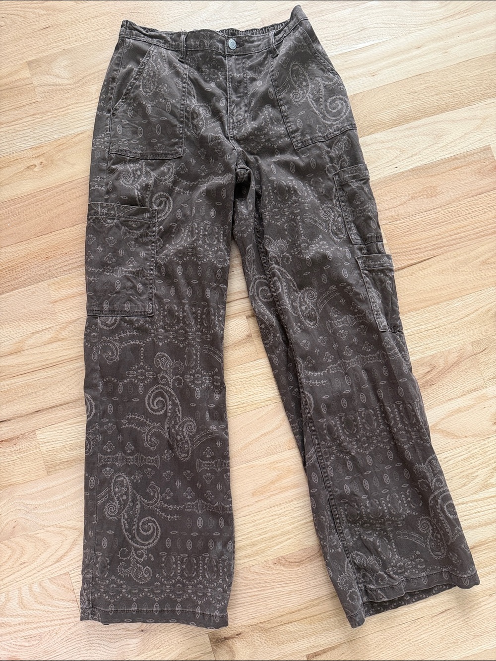 Women’s Brown Paisley Cargo Pants